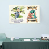 Dino Verjaardag Koning Mijn Taart Mijn Regels Spandoek (Beurs)