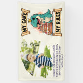 Dino Verjaardag Koning Mijn Taart Mijn Regels Spandoek (Verticaal)