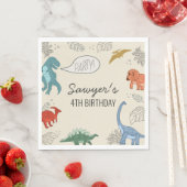 Dino-verjaardag papieren servetten (Insitu)