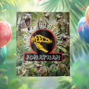 Dino Verjaardag Party achtergrond Wandkleed
