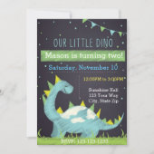 Dino verjaardag uitnodiging (jongen) (Voorkant)