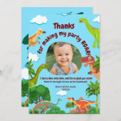 Dino Verjaardags Dank Je Kaart – Kinderen (Voorkant / Achterkant)