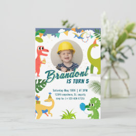 Dino verjaardagsfeest uitnodiging