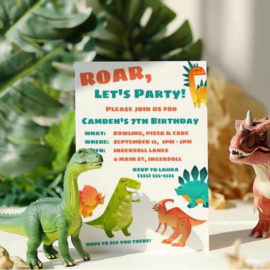 Dino Verjaardagsfeest Uitnodiging