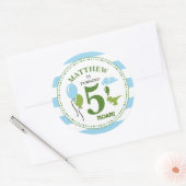 Dino Verjaardagsfeestje Gepersonaliseerde Sticker (Envelop)