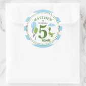 Dino Verjaardagsfeestje Gepersonaliseerde Sticker (Tas)