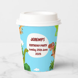 Dino verjaardagsfeestje papieren bekers