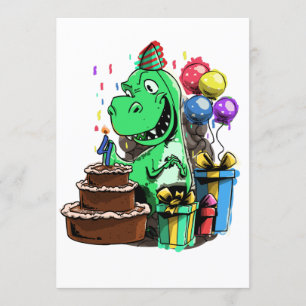 Dino-verjaardagsfeestje voor een 4-jarige kaart
