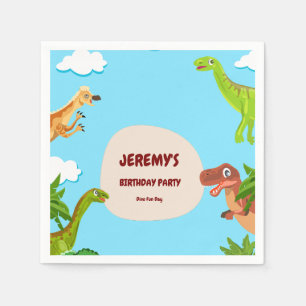 Dino-verjaardagsfeestservetten – Kinderen Servet