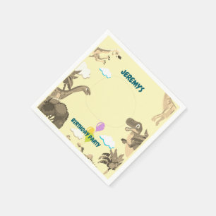 Dino-verjaardagsfeestservetten – Kinderen Servet