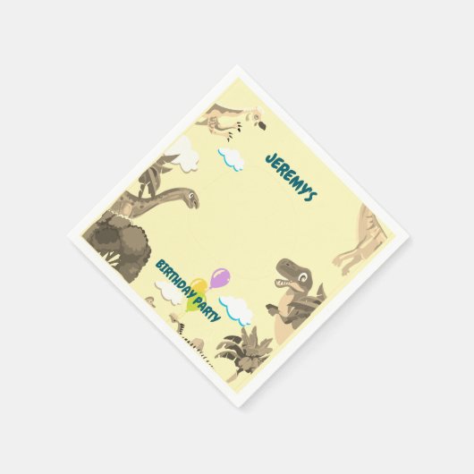 Dino-verjaardagsfeestservetten – Kinderen Servet (Hoek)