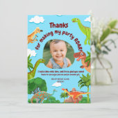 Dino Verjaardagskaart Bedanken - Kinderen Bedankkaart (Staand voorkant)