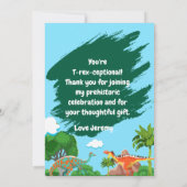 Dino Verjaardagskaart Bedanken - Kinderen Bedankkaart (Achterkant)