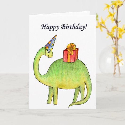 Dino Verjaardagskaart Kaart (Gele Bloem)