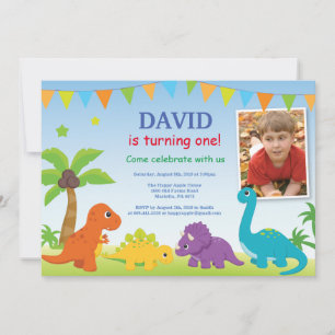 Dino verjaardagsuitnodiging Dino-feest Kaart