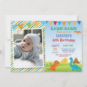 Dino Verjaardagsuitnodiging Dino Feest Kaart