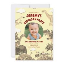 Dino-verjaardagsuitnodiging met foto – Baby | Kind