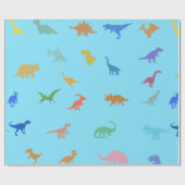 Dino-verjaardagsverpakkings papier – Kinderen (Vlak)