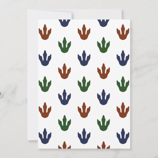 Dino Vier Dinosaurus 4e Verjaardag Feest Uitnodigi Kaart (Achterkant)