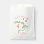 Dino Vier Dinosaurus 4e Verjaardagsfeest Bedankzakje (Voorkant)