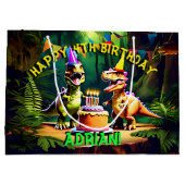 Dino vier dinosaurus gelukkige verjaardag groot cadeauzakje (Achterkant)