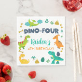 Dino Vier dinosaurussen jongen verjaardag papieren Servet (Insitu)