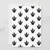 Dino Vier Zwarte Dinosaurus 4e Verjaardagsfeestje Kaart (Achterkant)