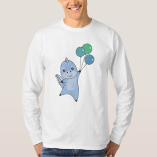 Dino vliegt met ballonnen en spoelt dieren dinosau t-shirt