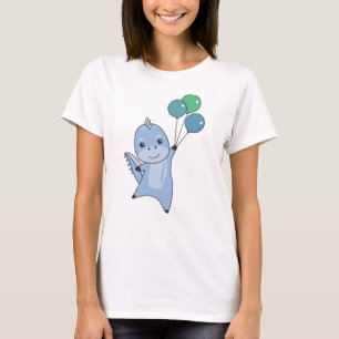 Dino vliegt met ballonnen en spoelt dieren dinosau t-shirt