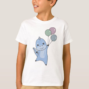 Dino vliegt met ballonnen en spoelt dieren dinosau t-shirt