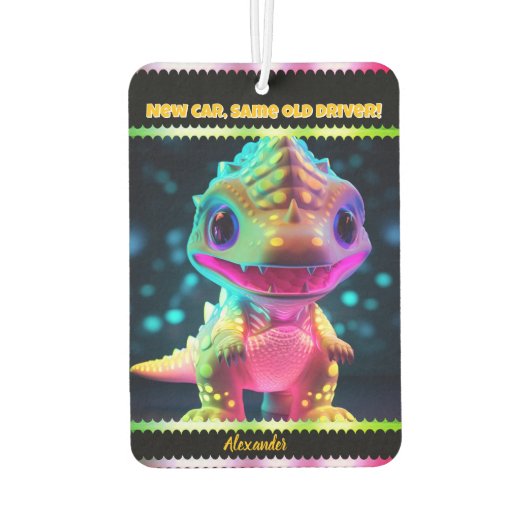 Dino-vormige, levendige luchtverfrisser (Achterkant)