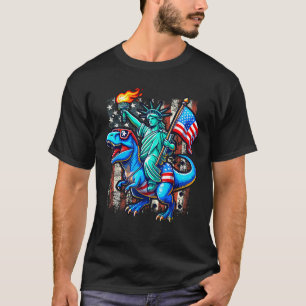 Dino Vrijheidsbeeld 4 juli Amerikaans T-shirt