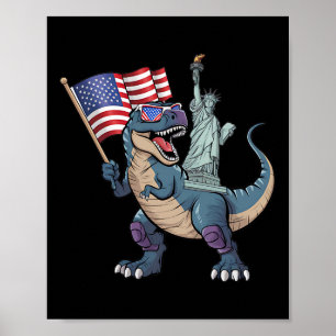 Dino Vrijheidsbeeld 4 juli Funny Boys Amer Poster