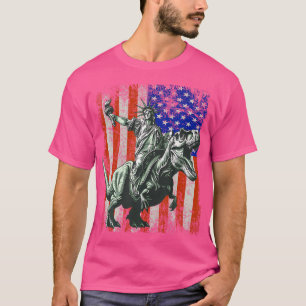 Dino Vrijheidsbeeld Rijdende Dinosaurus T-shirt