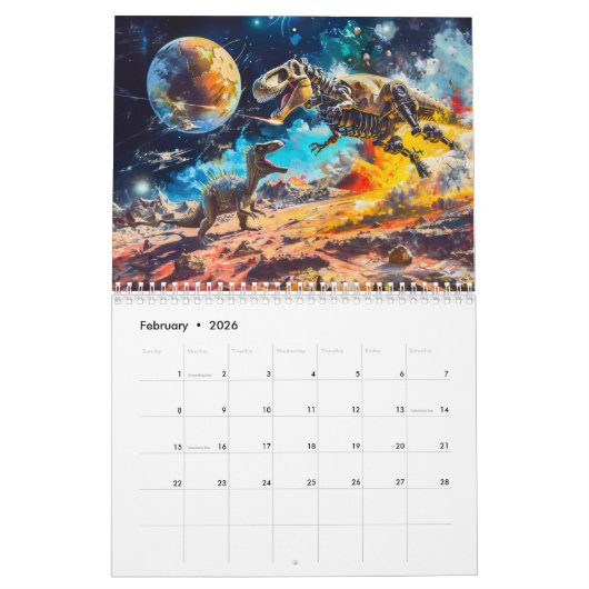 Dino vs. Droid – Galactic Battles in Retro Sci-Fi  Kalender (Feb 2026)