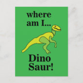Dino Waar ben ik Grappig Briefkaart (Voorkant)