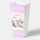 Dino Waterverf meisje roze verjaardag Bedankdoosjes (Achterkant)