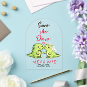 Dino Wedding Save the Date  Acryl Uitnodigingen (Insitu (Huwelijk))