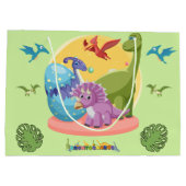 Dino Wereld Illustratie Groot Cadeauzakje (Achterkant)