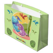 Dino Wereld Illustratie Groot Cadeauzakje (Achterkant Gekanteld)