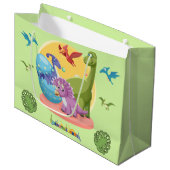 Dino Wereld Illustratie Groot Cadeauzakje (Voorkant Gekanteld)