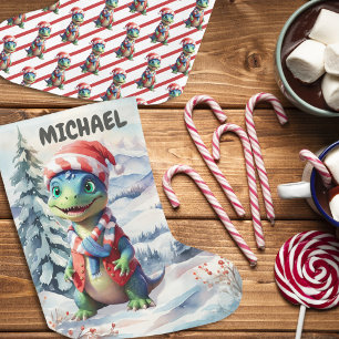 Dino Wonderland Vakantie Feestelijke Waterverf Grote Kerstsok