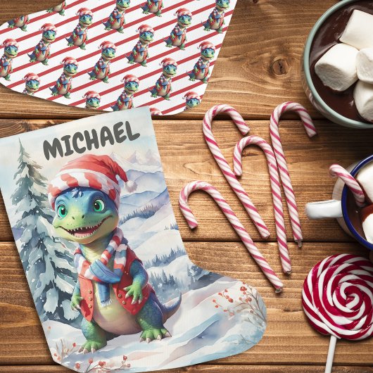 Dino Wonderland Vakantie Feestelijke Waterverf Grote Kerstsok