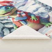 Dino Wonderland Vakantie Feestelijke Waterverf Sherpa Deken (3/4)