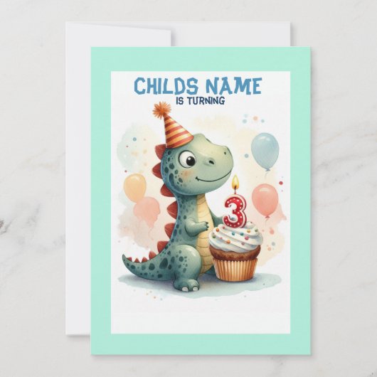 Dino wordt 3 jaar kaart (Voorkant)