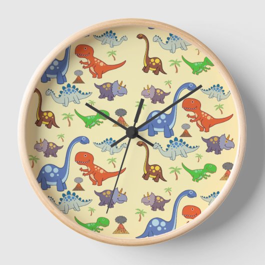 Dino World Wall Clock (Voorkant)