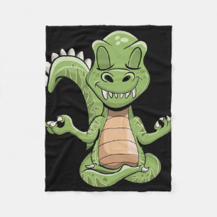 Dino Yoga Dinosaur Draak Mediterende T-rex Yogasau Fleece Deken