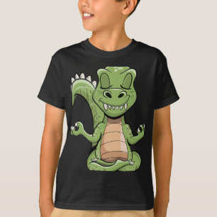 Dino Yoga Dinosaur Draak Mediterende T-rex Yogasau T-shirt