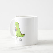 Dino-zaag Funny Dinosaur Tool Pun Koffiemok (Voorkant links)