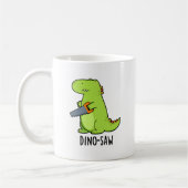Dino-zaag Funny Dinosaur Tool Pun Koffiemok (Links)